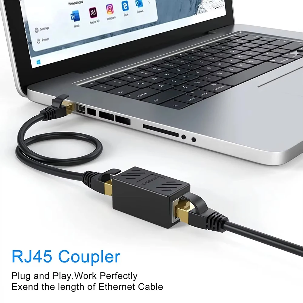 RJ45 Coupler Ethernet Cable Coupler RJ45 LAN Connector Cat7 Cat6 Cat5e Ethernet Line Extender Adapter Connector Female to Female