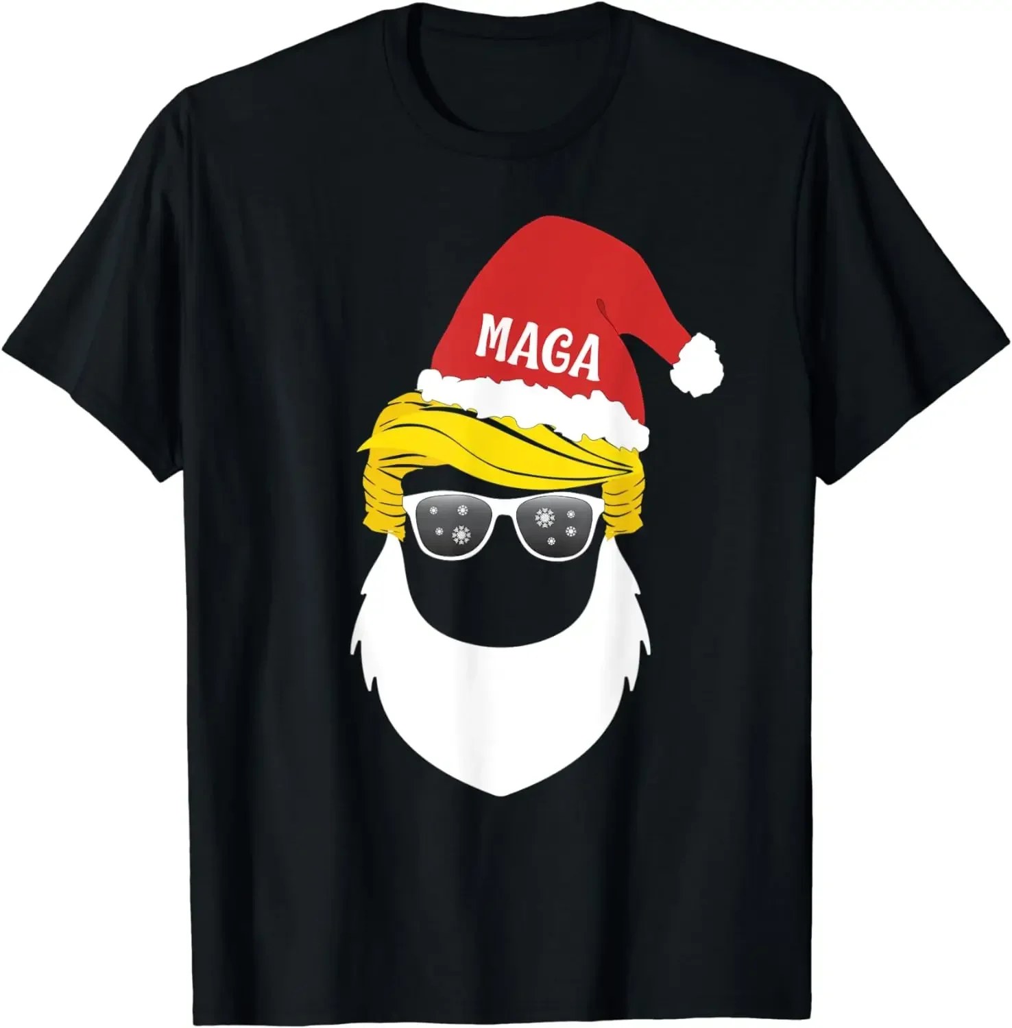 Y2k Clothes Women Men Funny Clothing  Ropa Hombre Trump Santa Shirt MAGA Christmas Hat Fun Street Graphic T-shirt   men clothig