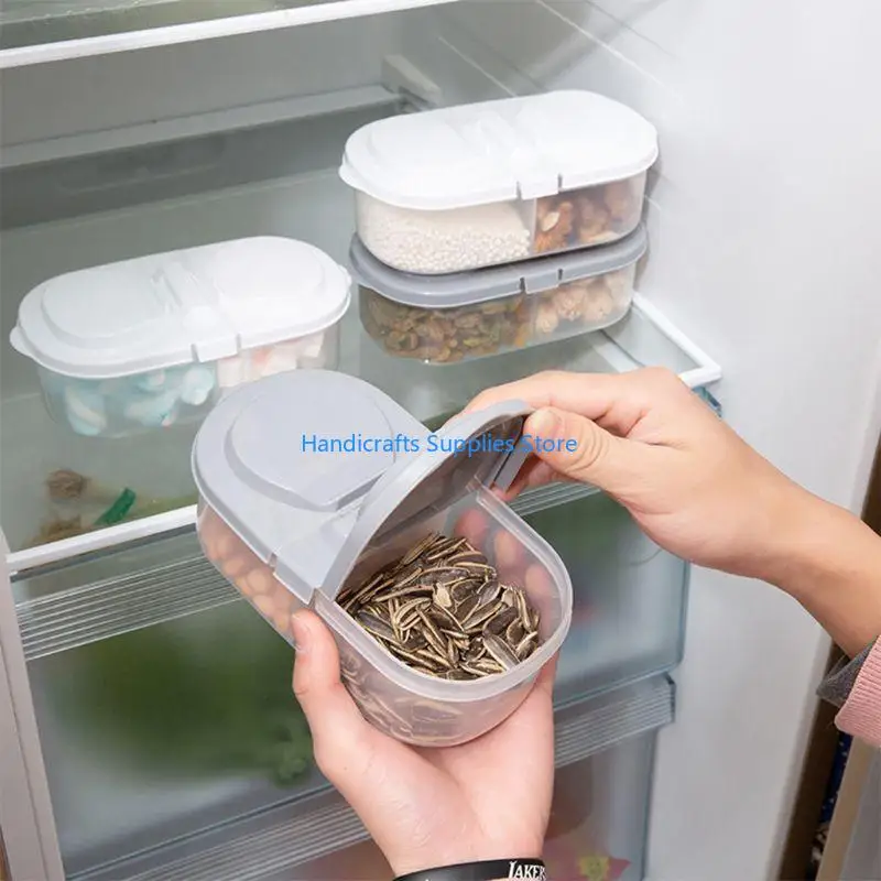 R1WA 2 Container Lunch Fruit Snacks Storage Box Refrigerator Crisper With L