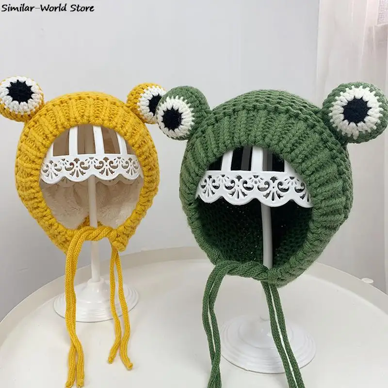 Winter Cute Children Frog Hat Crochet Knitted Hat Costume  Cap Baby Kids Gift Hip-hop Cap Party Photography Prop Fashionable