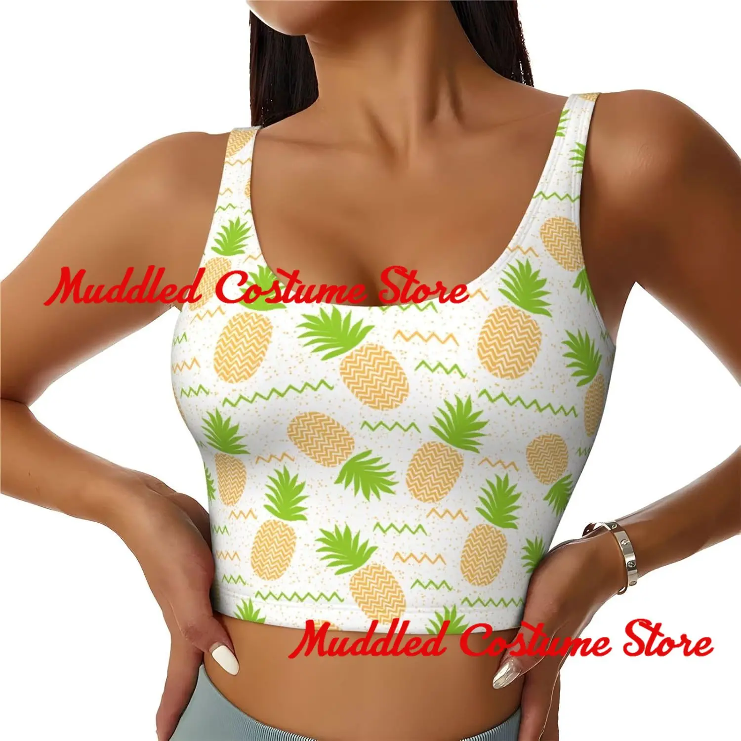 Abacaxi sutiã esportivo feminino colheita superior estofamento colete esportivo de alto impacto regata para yoga ginásio correndo fitness