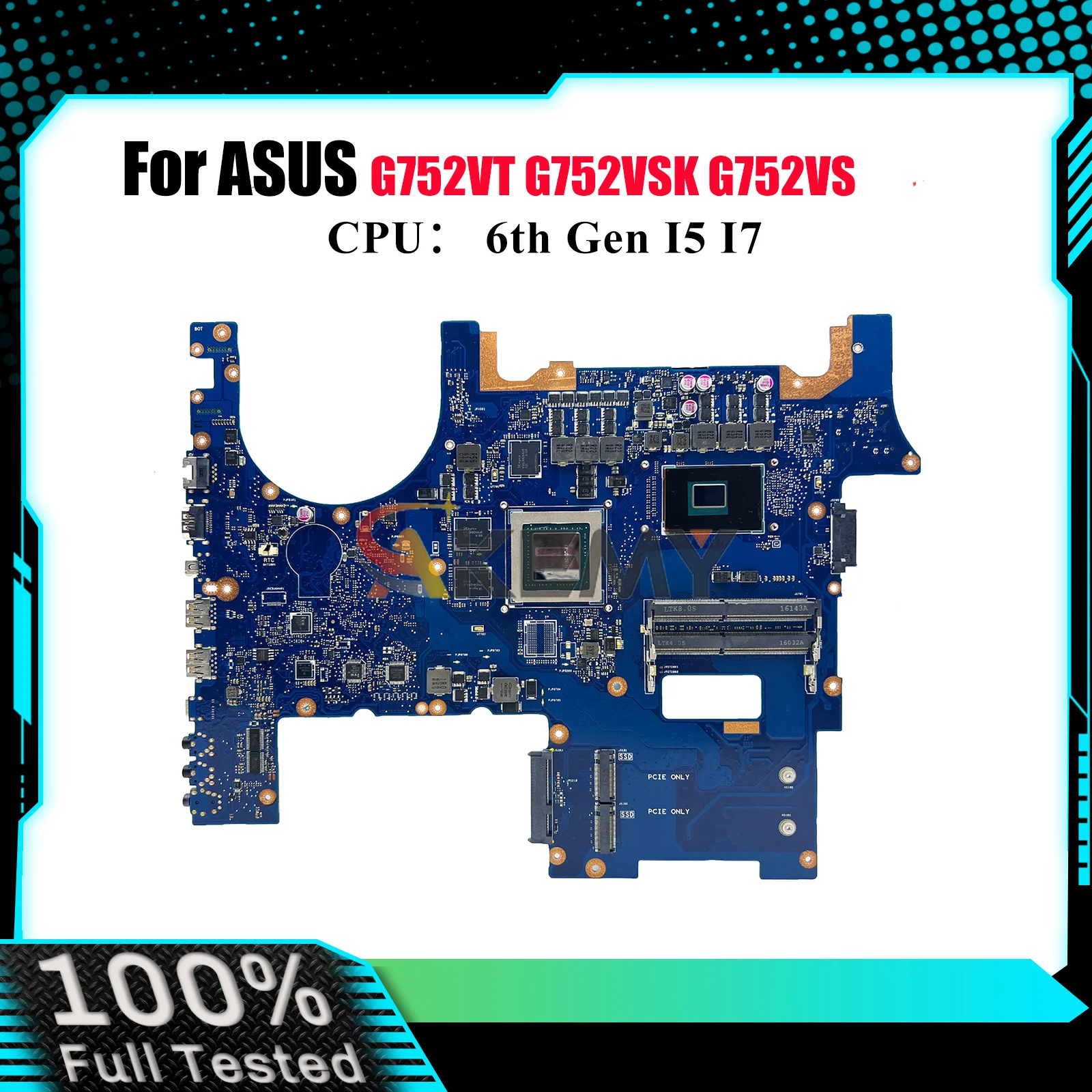 

G752VT Laptop Motherboard For ASUS ROG GL752VL GL752VW G752VS G752VSK G752V Notebook Mainboard With I5 I7 CPU 100% tests OK stk