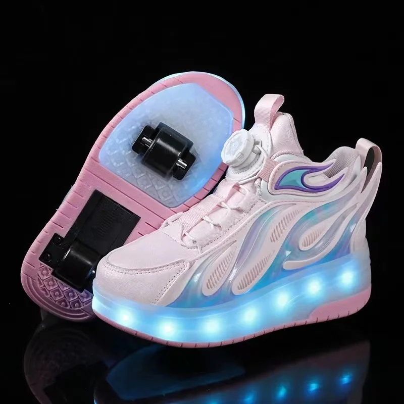 

2025 New Heelys for Kids – Fall & Winter: Girls' 2-Wheel Invisible Skates, Boys' White Rollers