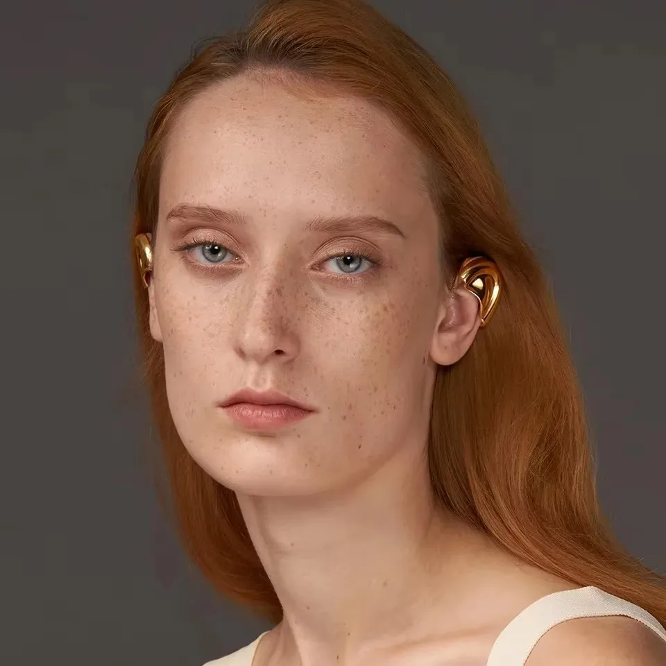 Punk Vintage Half Ear Contour Metal Ear Clip Stud Earrings For Women girls Ear Bones Clip Fashion Earring Jewelry Gift