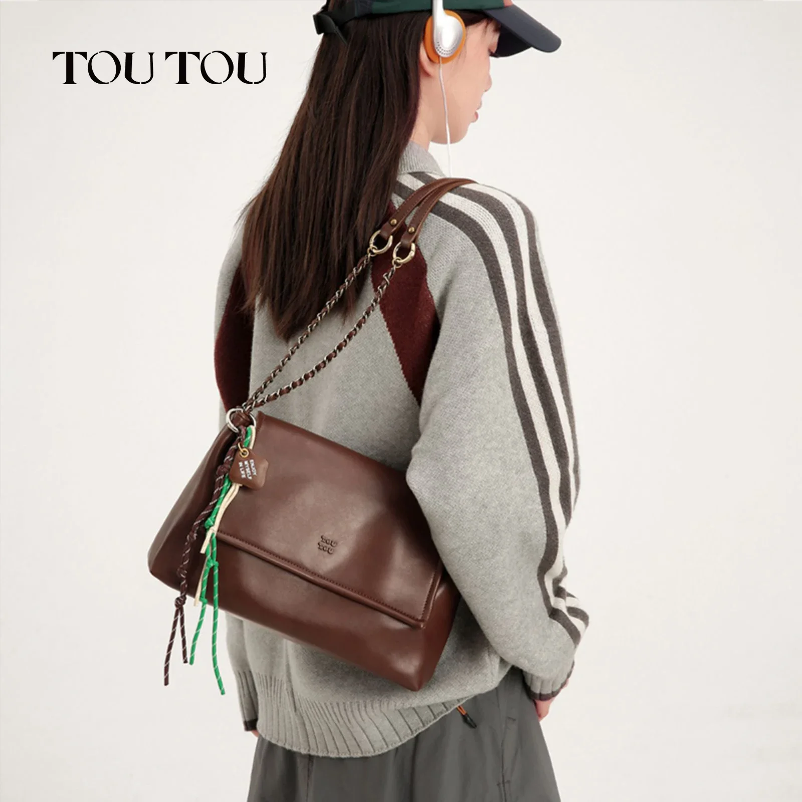 

TOUTOU Women Tote Bag Messenger 10.9 Inch Laptop Cosmetics Original Brand Handbag Shoulder Crossbody Student Christmas Gift