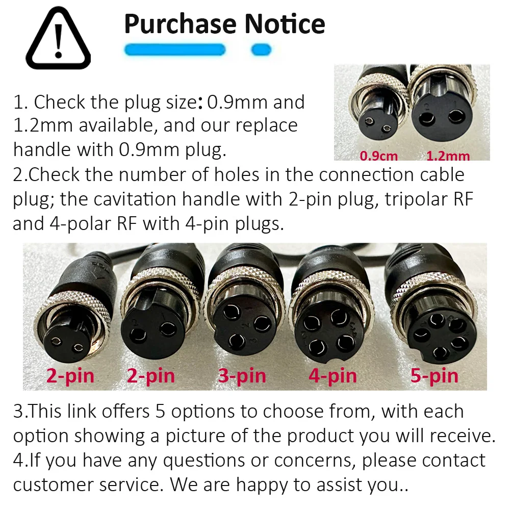 0.9cm Plug Replace Metal Wands for LW101 40KHz Ultrasonic Cavitation RF Machine Body Slimming Multipolar Radio Frequency Facial