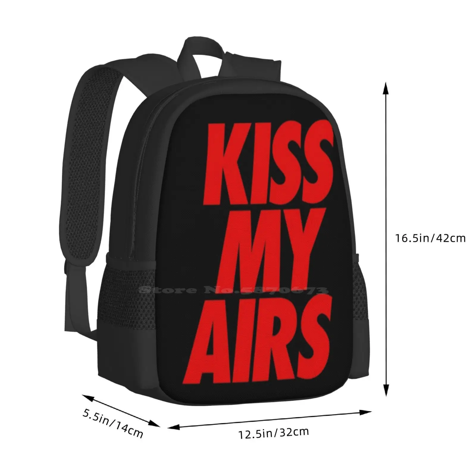 Mochila de grande capacidade para a escola, Kiss My Airs Bred Poster, Jogos de azar, Laptop, Sneakers, Chefe, Diamond Supply, Hiphop, Hustlin