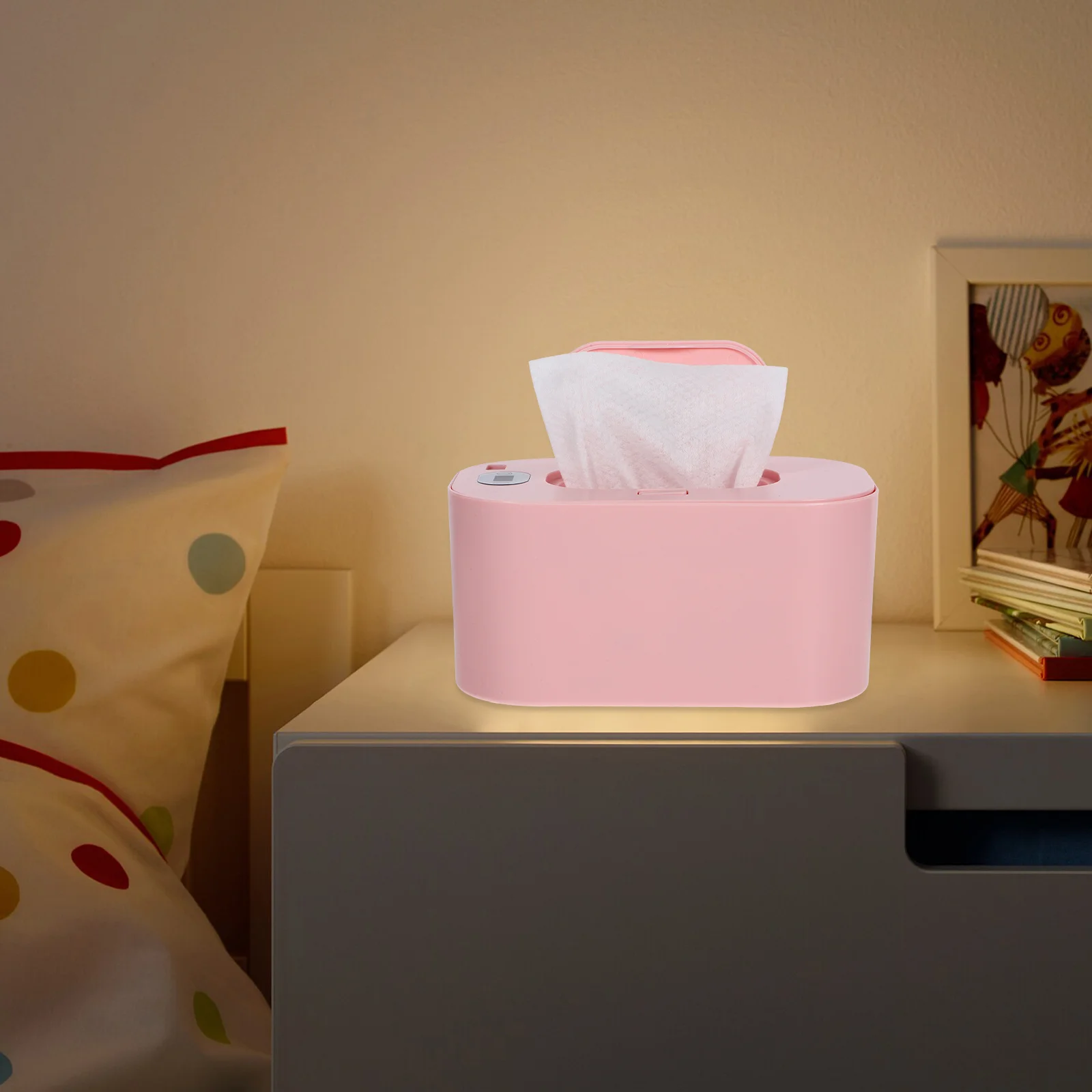1Pcs Baby Wet Tissue Warmer Heating Box Thermostat Adjustable Temperature Low Saving Heater Wipe Warmer