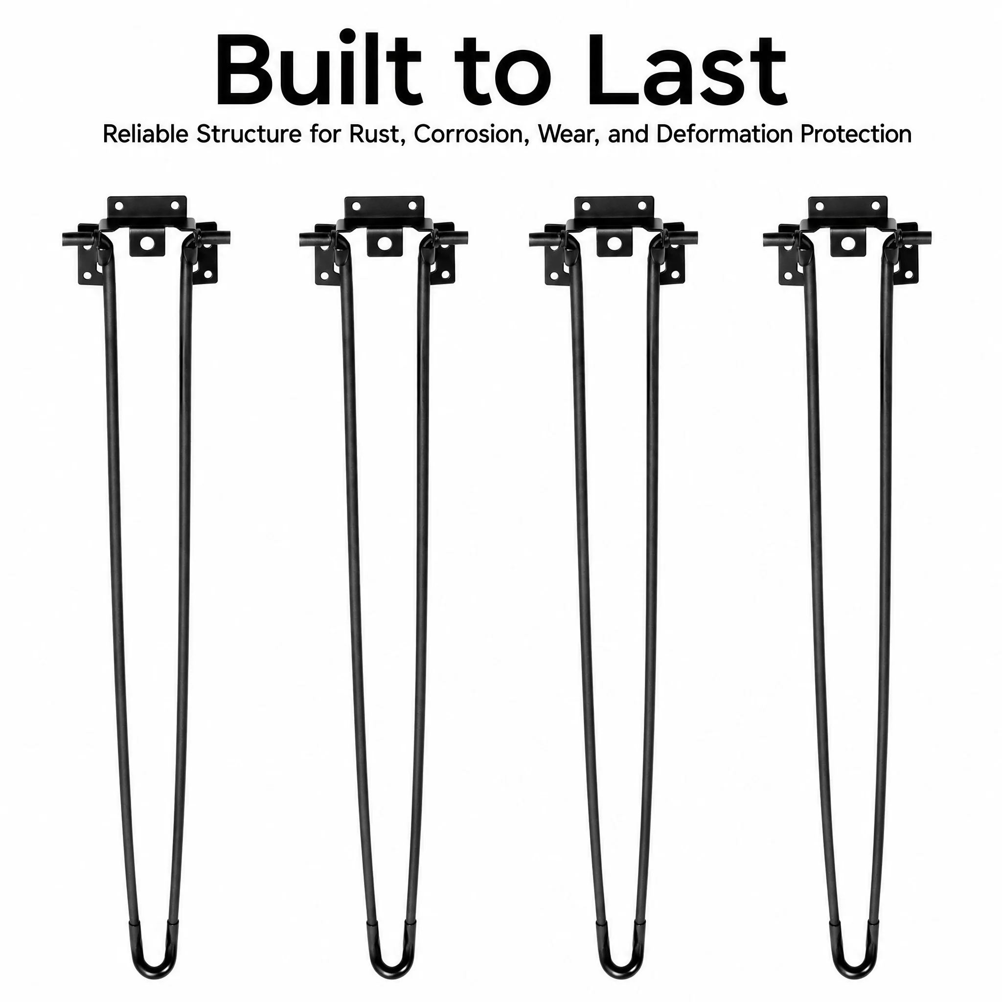 4Sets 28Inch 71.12Cm Black Folding Hairpin Table Legs 3 8Inch Diameter Practical Foldable Furniture Feet For Diy Desk Table Project Use