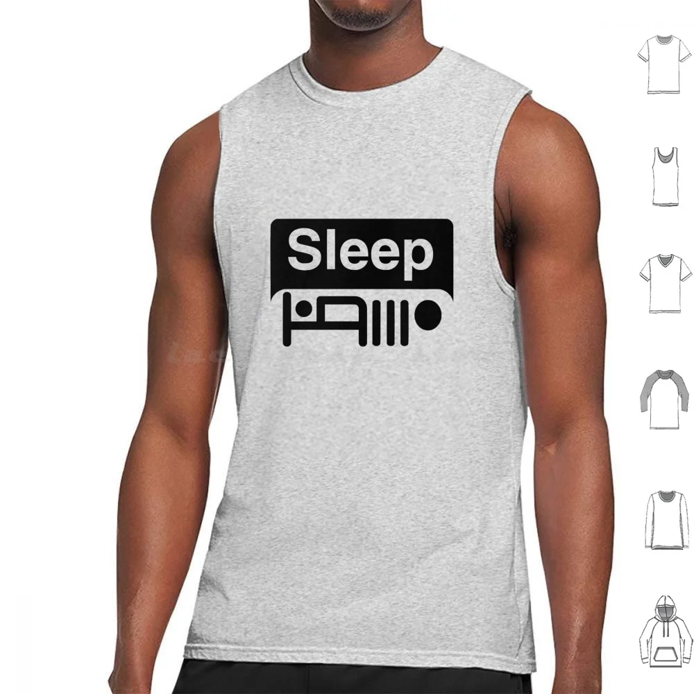 Sleep Tank Tops Vest Sleeveless Sleep Cars Joke Funny Automotive Outdoors Brand Parody 4x4