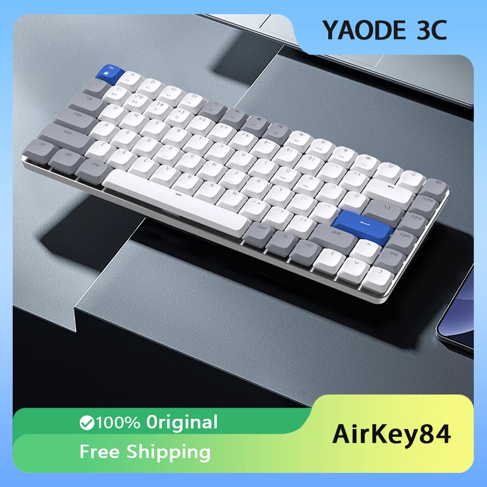 

AUSDOM Arikey84 Thin Gaming Mechanical Keyboard Low Profile 84 Keys 75% Wireless Bluetooth Silent Ultra-Thin Gamer Accessories