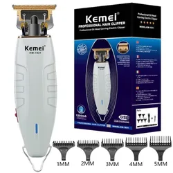 Kemei KM-1931 남성용 전문 헤어 클리퍼 이발사 헤어 트리머, 레트로 부처님 무선 엣지 전기 헤어 커팅 머신