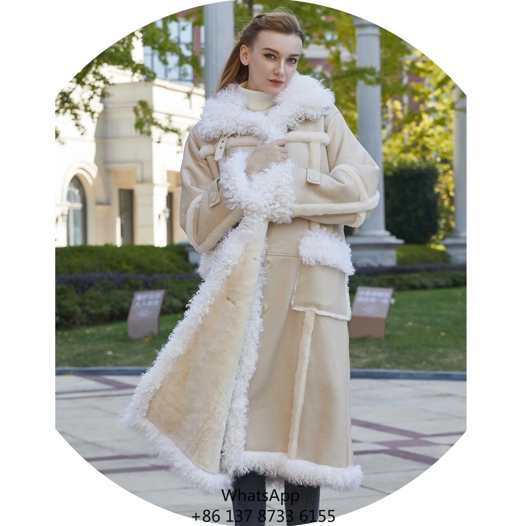 

Women Luxury Sheared Sheepskin Shearing Real Sheep Fur Jacket