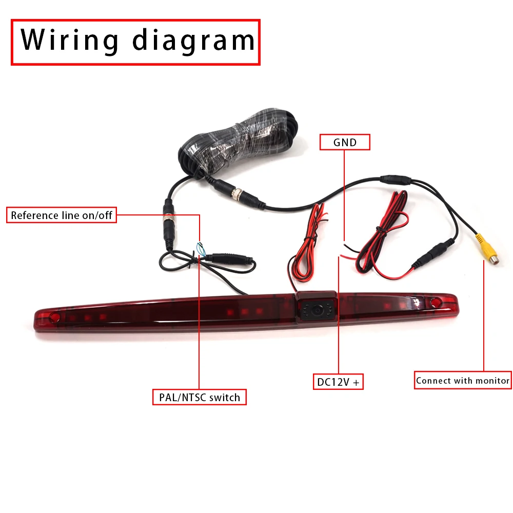 Carsanbo Parking Brake Light Rearview Camera Night Vision Waterproof Rear Camera Van Car General Electronic Accessories