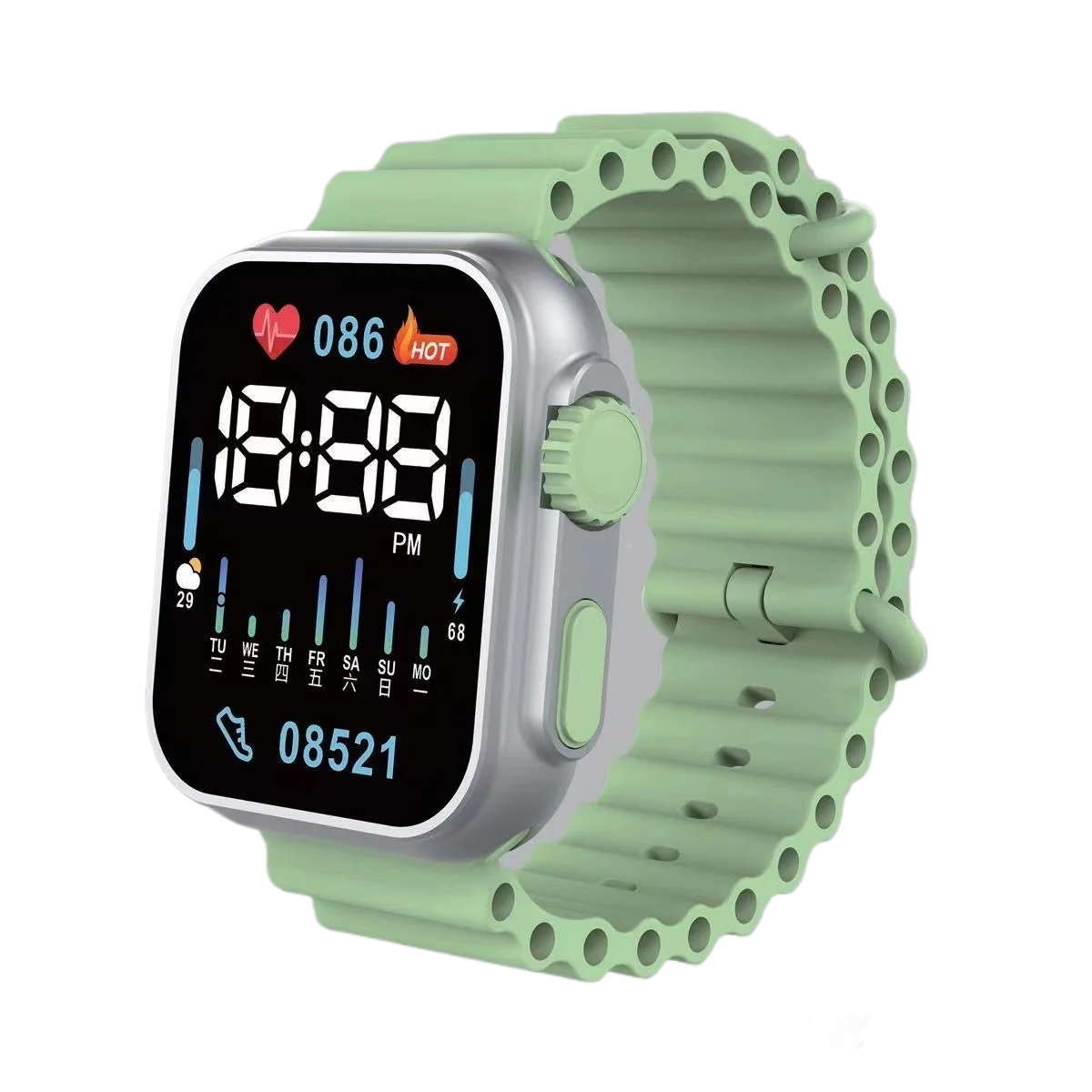 جديد LED ساعة رياضية رقمية P8 مطلي لون المحيط حزام موضة شخصية طالب الأطفال ساعة اليد الإلكترونية