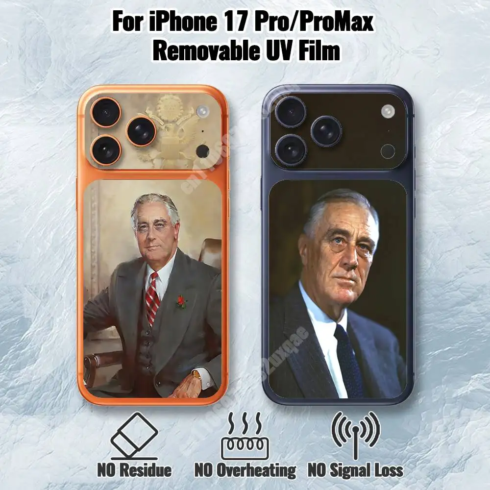 

History Franklin Roosevelt Removable UV Film for iPhone 17 Pro 17 ProMax Protective Sticker