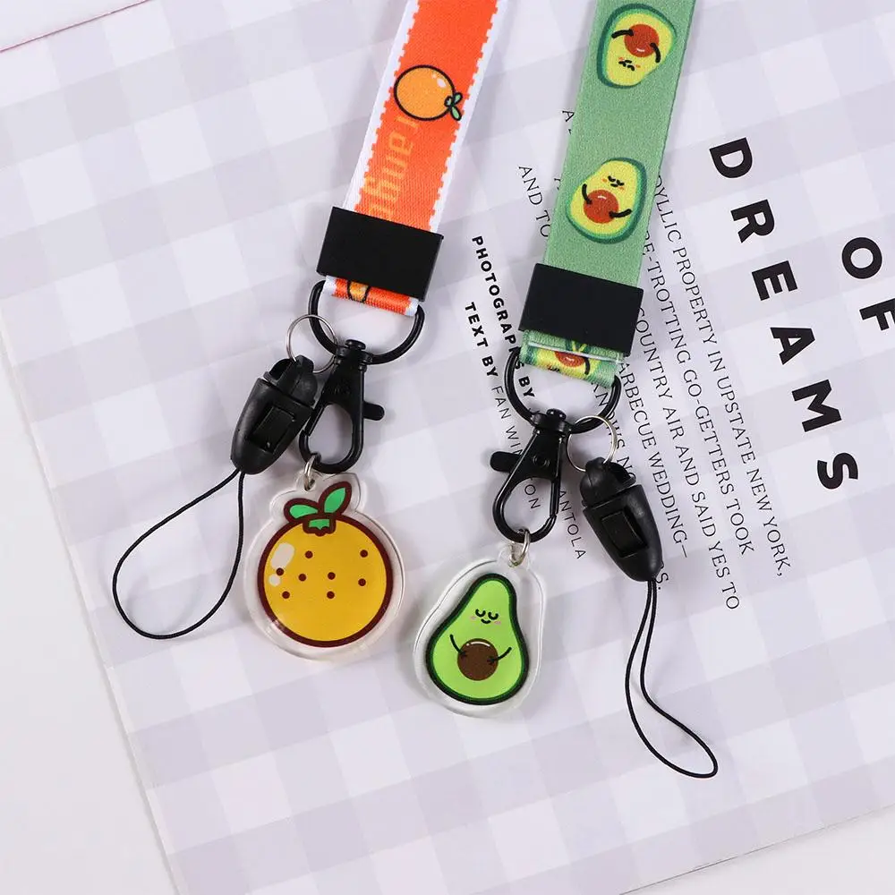 USB Badge Holder Cute Lemon Neck Rope Long Lanyard Cell Phone Lanyard Keychain Lanyards Fruit Lanyard Mobile Phone Straps