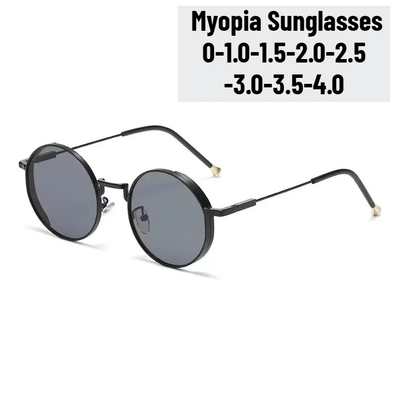 

Men's Fashion Retro Round Frame Myopia Glasses Neutral Fashion Luxury Brand Myopia Sunglasses Outdoor Classic Driving Glasses