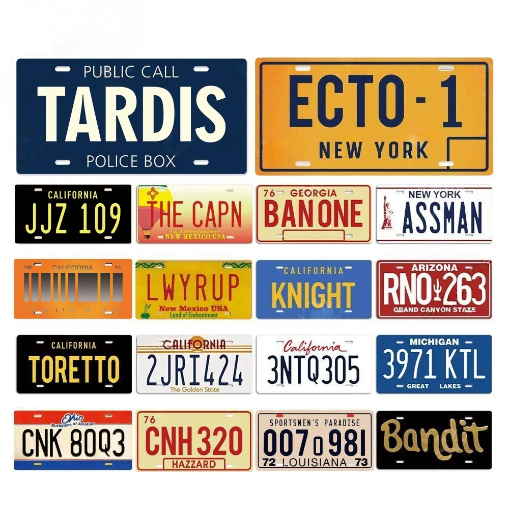 Vacation ECTO Banone CNH Metal Aluminum Signs Vintage Plaque Auto License Plate Embossed Tag Garage Bar Pub Club Home Wall Decor