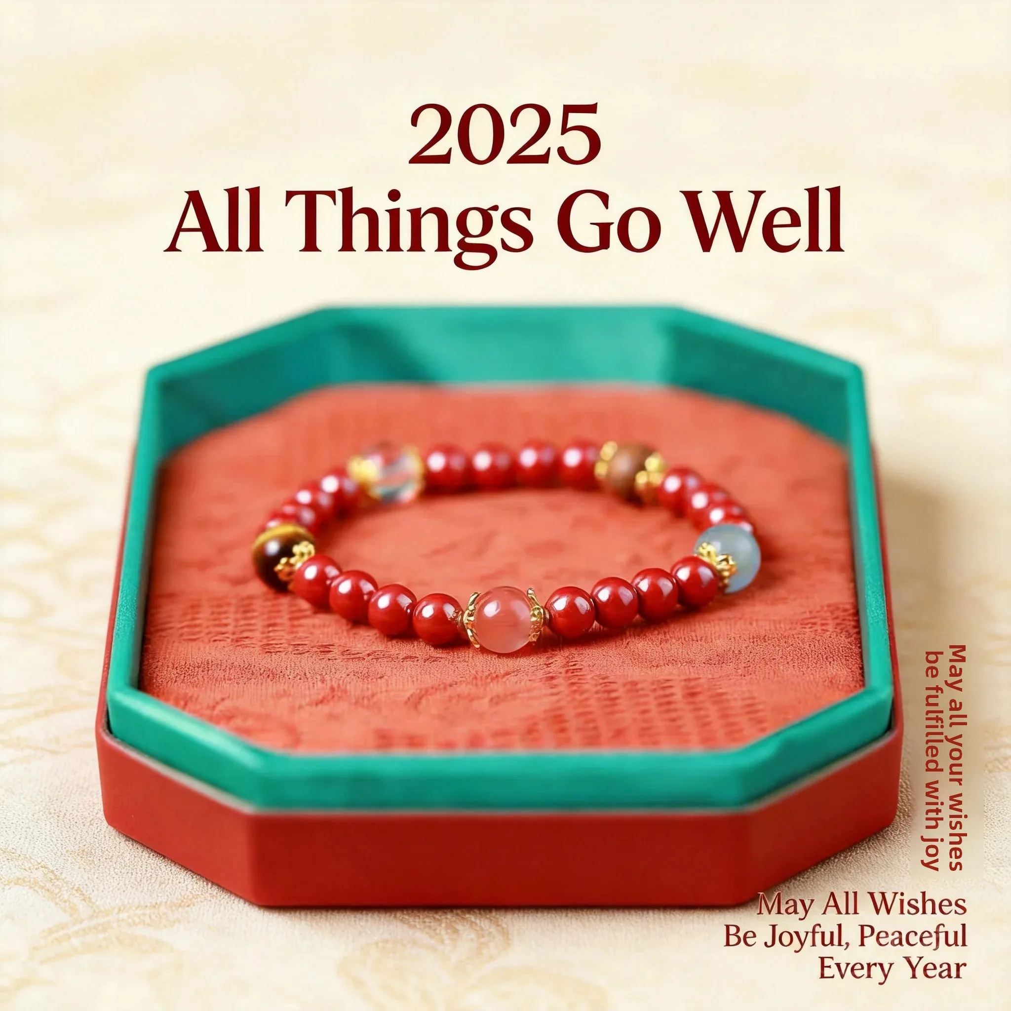 

Women'S High Content Cinnabar Bead Bracelet 2026 Chinese Style Natal Year Five Elements Spiritual Meditation Buddhist Jewelry