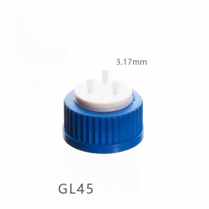 Bouchon de Bouteille à Phase Liquide GL45, 1/2/3/4/5 Trous, Bouche à Vis, Réactif Bleu