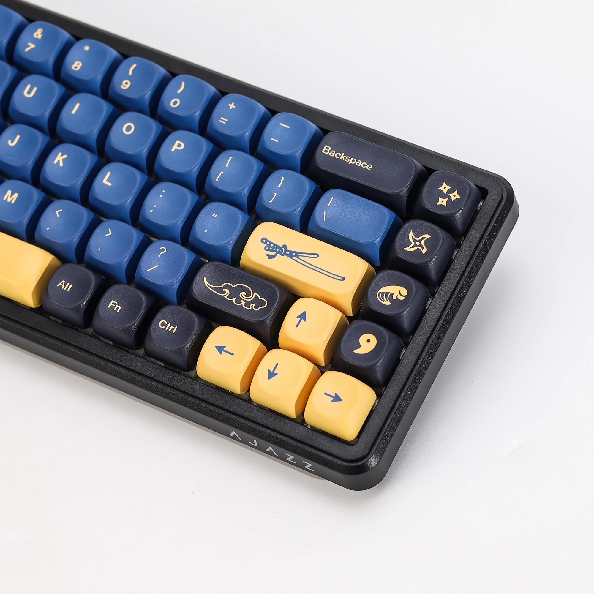 KBDiy GMK Blue Samurai Tastenkappen Retro KOA MOA PBT Keycaps ISO Custom für 75% 60% Magnetische Gaming Mechanische Tastatur KIT Tastenkappen – Detail 12