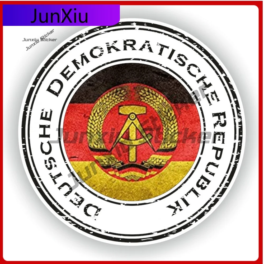 

Ddr Deutsche Demokratische RepublSeal Round Flag Fashion Auto Surface Decoration Suitable For Motorcycle Bicycle Helmet Surfaces