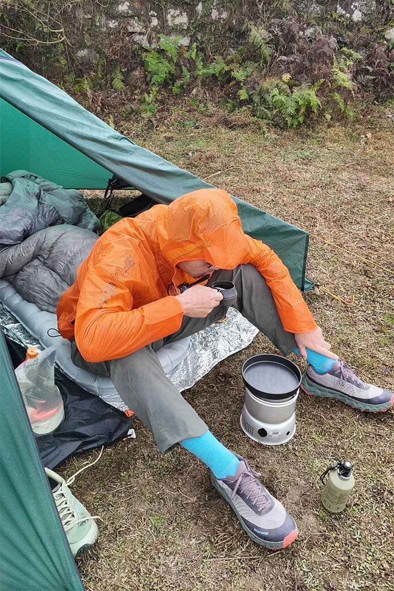3F UL GEAR M/L Outdoor-Regenbekleidung, zweiteiliger Regenmantel und Regenhose aus Nylon zum Wandern, Radfahren, Offroad-Bergsteigen, regenfest – Detail 19
