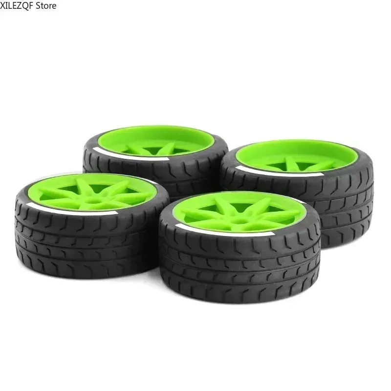 Staggered F/R Tires for Arrma Felony, 4Pcs High-Grip RC Tire Set F 53/107 R 42/100, Direct Fit 17mm Hex Hub Upgrade Part