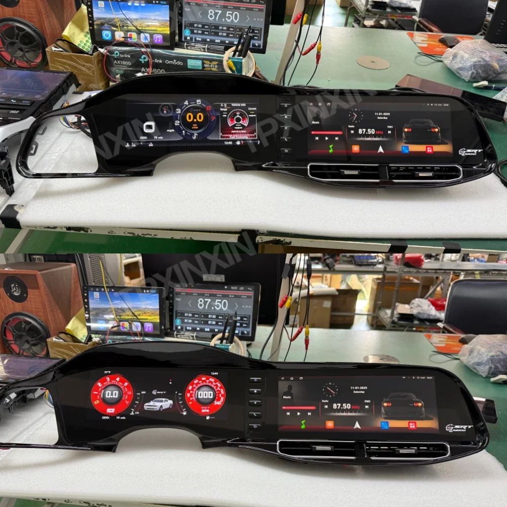 For Dodge Challenger SRT Hellcat 2010~2023 Dual Screen Android Carplay Car Radio Automotive Multimedia GPS Navigation Head Unit