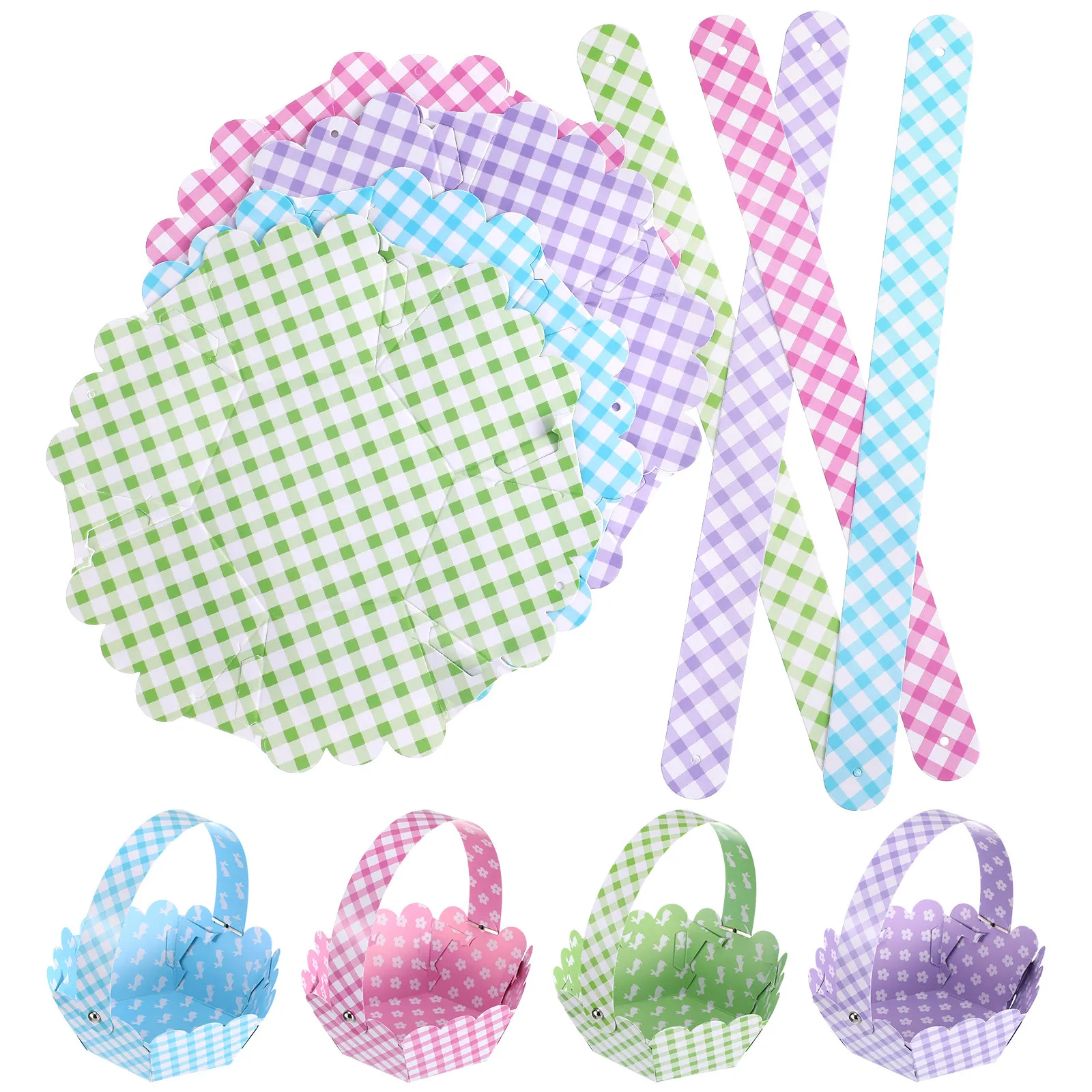 12 Pcs Egg Storage Baskets Small Easter Assorted Color Empty Cute Bunny for Portable DIY