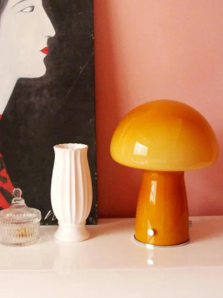 

Светодиодная настольная лампа Noridc, винтажная стеклянная настольная лампа с грибами, блеск для гостиной, спальни, домашнего кабинета, декора стола, ночной светильник