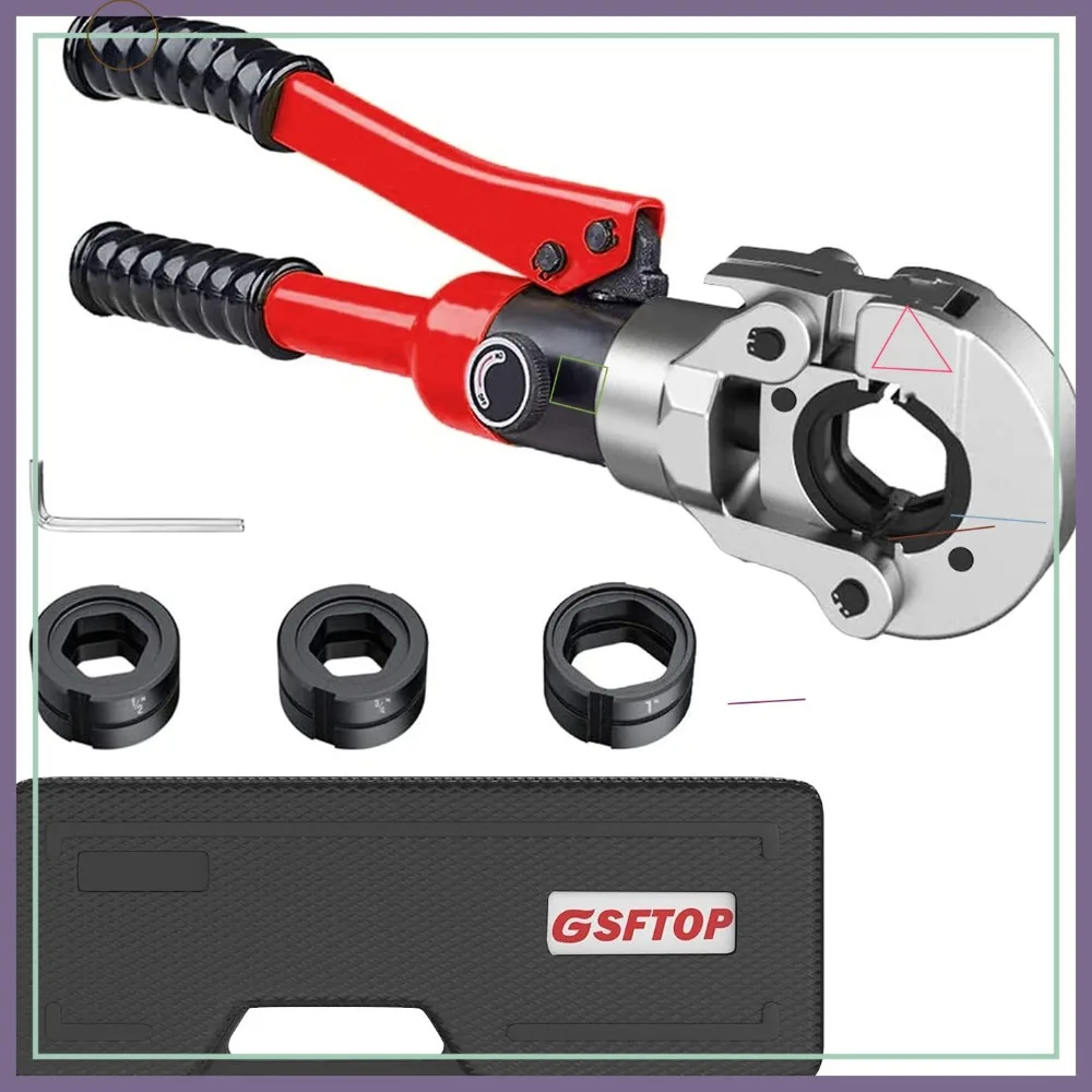 

Hydraulic Copper Tube Crimping Tool, 1/2" 3/4" 1" Dies, Plumbing Crimper