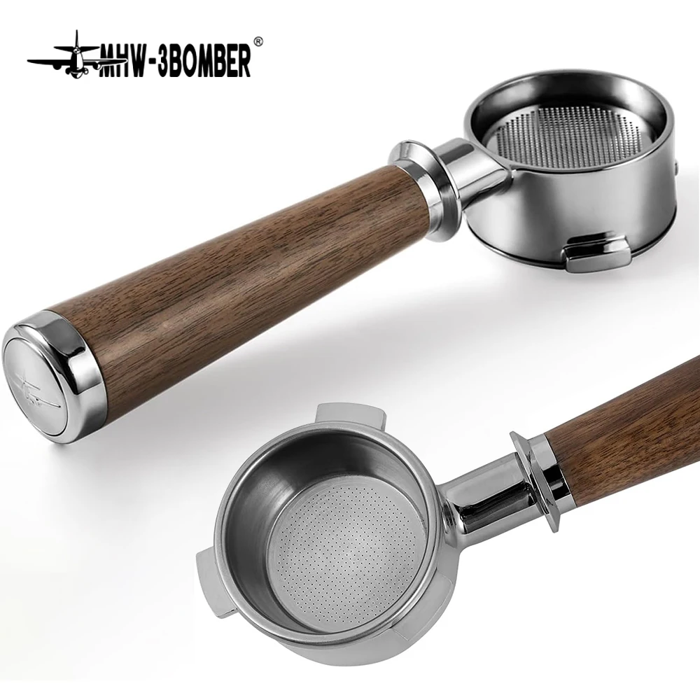 Portafiltro per caffè Portafiltro senza fondo da 58 mm per Gaggia Classic Manico in legno massello Strumenti per barista Accessori per macchine da caffè espresso  15