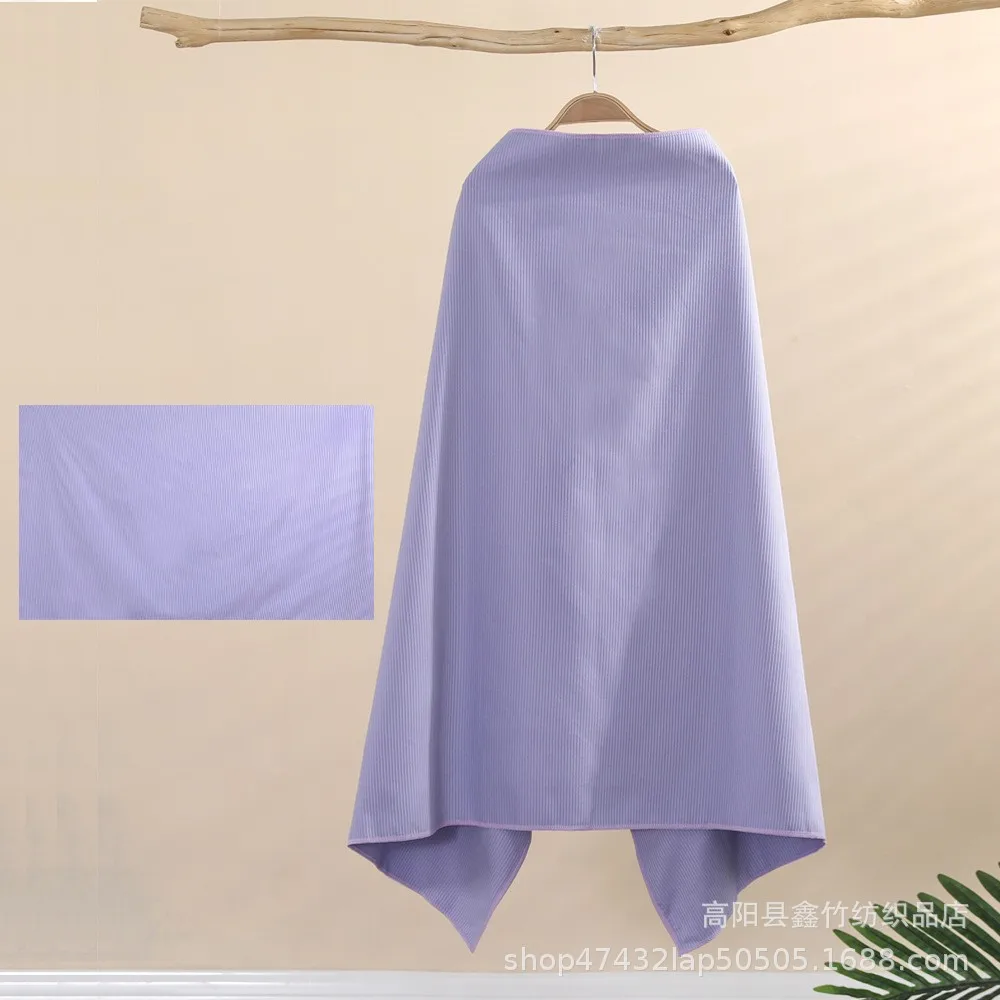Quick Dry Polyester Bath Towel Striped Lightweight Absorbent Towel For Shower Travel Swimming Sports