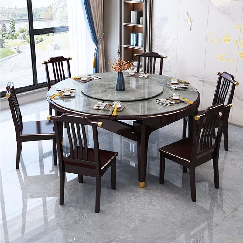 Modern Luxury Dining Table Restaurant Round Chairs Nordic Designer Dining Table Space Saving Center Muebles Salon Furniture