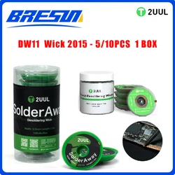 2UUL DW11 Solder Away Desoldering Wick 5Rolls10Rolls /BOX For Mobile Phone PCB Motherboard Welding Clean Desoldering Braid Tools