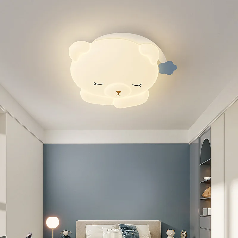 Imagem -02 - Bonito Urso Nightcap Led Luzes de Teto Lâmpada para Quarto das Crianças Moderna Lâmpada Quente Quarto Princesa Romântico Quarto da Menina