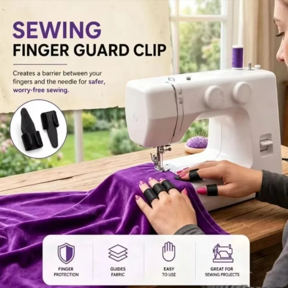 Black Sewing Finger Protector Clip Hand-sewing Open Nail Design Anti-prick Needle Finger Guard Non-slip Sewing Craft Tool
