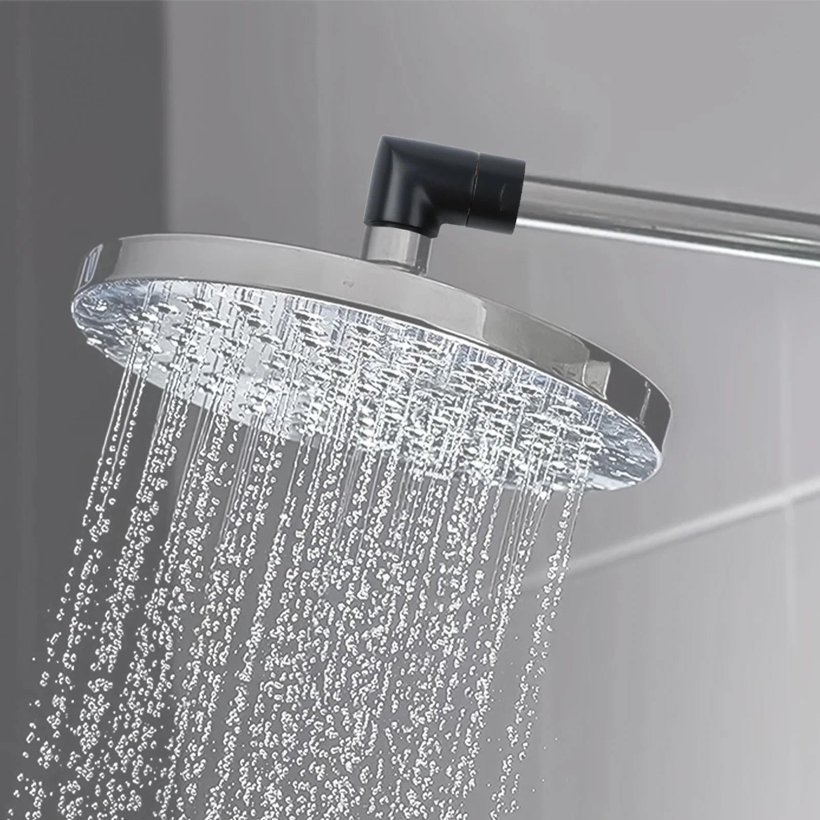 

Angle Shower Connector Black Black Shower Fitting Strong Connection Withstands Harsh Elements Easy Installation Bathroom Upgrade