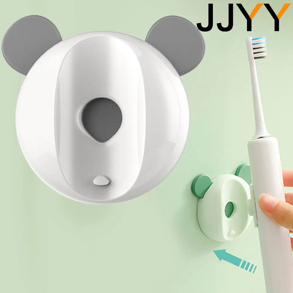 JJYY Magnetic Electric Toothbrush Holder Wall-mounted Punch-free Cute Cartoon Single Hanger Bathroom Hanging Toothbrush Holder