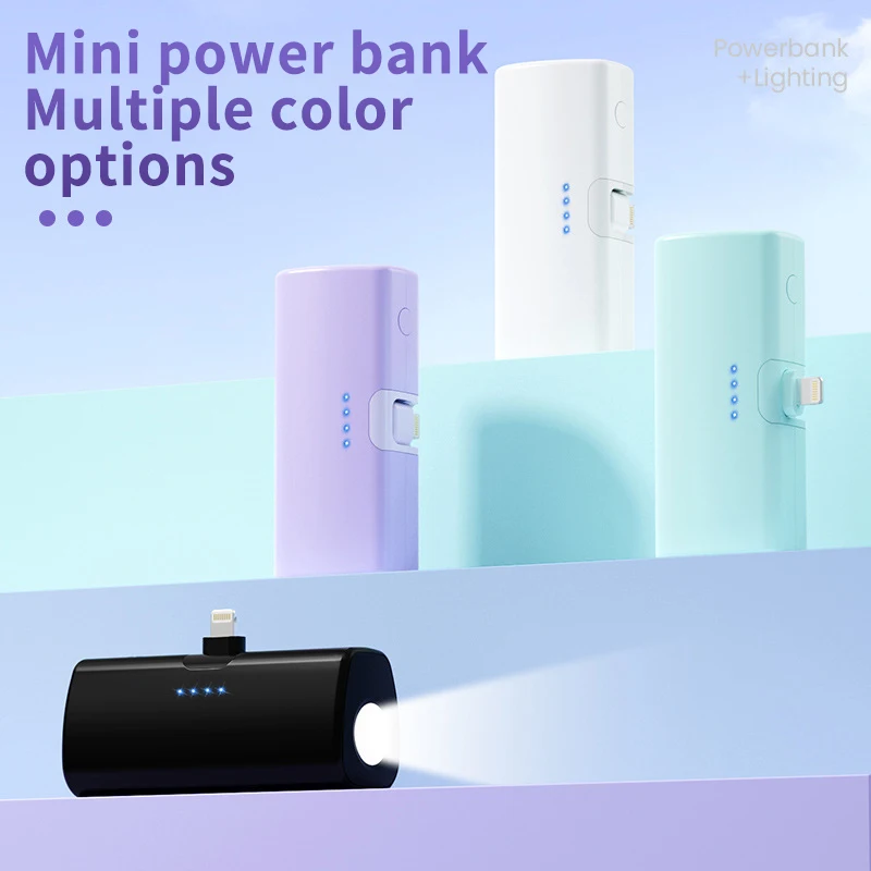 Newest Products Mini Emerg Chargeur 5000mah Power Bank Portable PowerBank for Travel Capsule Battery