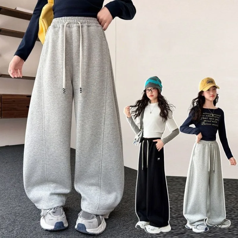 Kinder Mädchen Herbst Jogginghose UNITIM Teenager Mädchen Sternenmuster Lässige Sporthose Locker Sitzend mit Elastischem Bund 4-14 Jahre Junior Mädchen Hosen – Detail 4