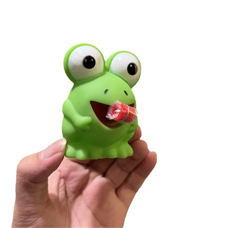 Decompression and Venting Ball Toy Frog Sticking Out Its Tongue, Pinching Its Big Eyes, Frog, Little Dinosaur, Slow Rebound Toy