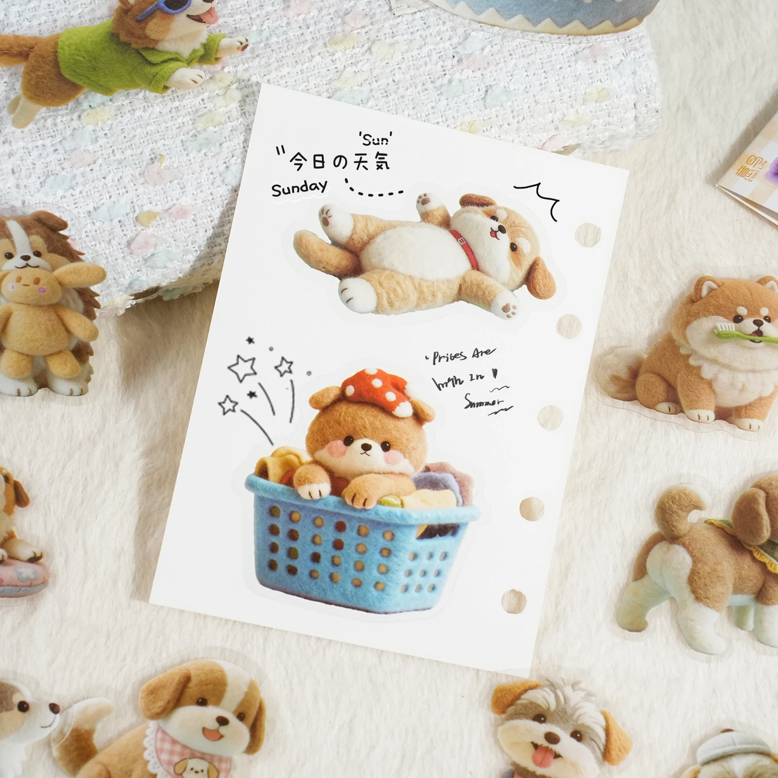 Etori Life Fluffy Companion Set Healing Cartoon Pet Pet Stickers Orange Cat and Black Dog Design for Journaling and Guka Decoration, Suitable for Laptops, Suitcases, Diaries, Guitars, Photo Albums, Handmade Scrapbooking Supplies, Office Decoration Accessories, Room Decoration, DIY Crafts, Children's Stickers, School Supplies, Korean Stationery, Gifts for Friends, Waterproof Stickers