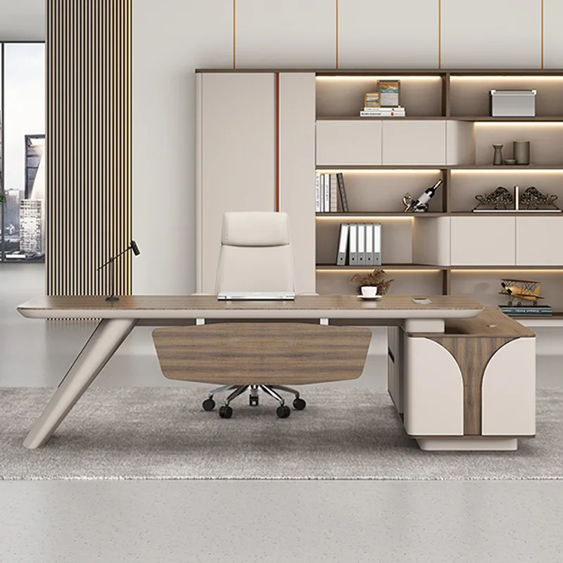 Boss table simple modern manager table and chair combination light luxury paint high-end desk office furniture