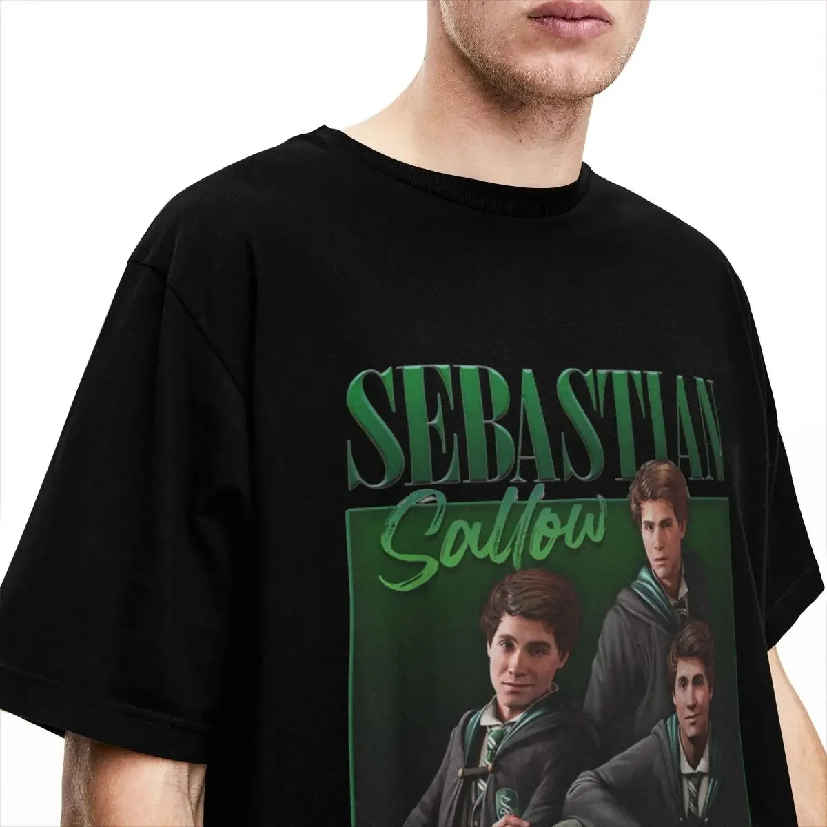 Novelty Sebastian Sallow Collage T-Shirts Men Women Crewneck Pure Cotton Bootleg Short Sleeve Tees Plus Size Clothing