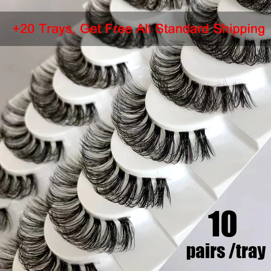 Dropshipping 7/10 Pairs Eyelashes Natural Long 3D Lashes Fluffy Volume  False Eyelashes Cruelty Free Wispy Lashes Makeup Cilios