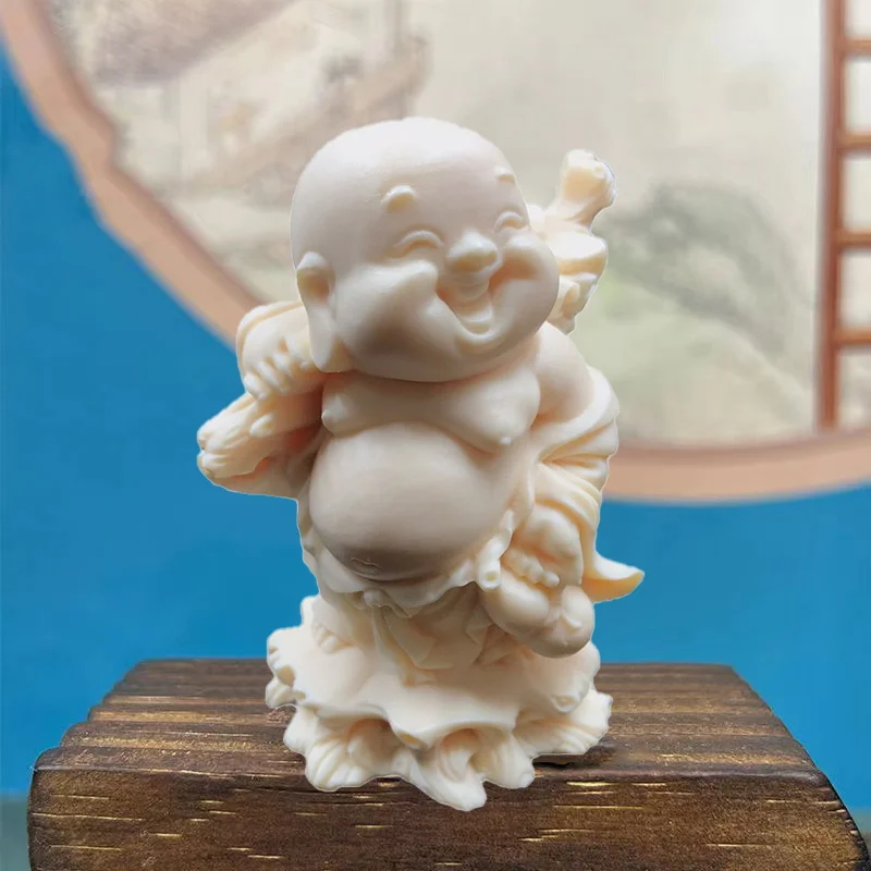 Cloth Bag Monk Characters Figurine Resin engraving Chinese Laughing Buddha Lovely Home Room Office Feng Shui Decoration Statue