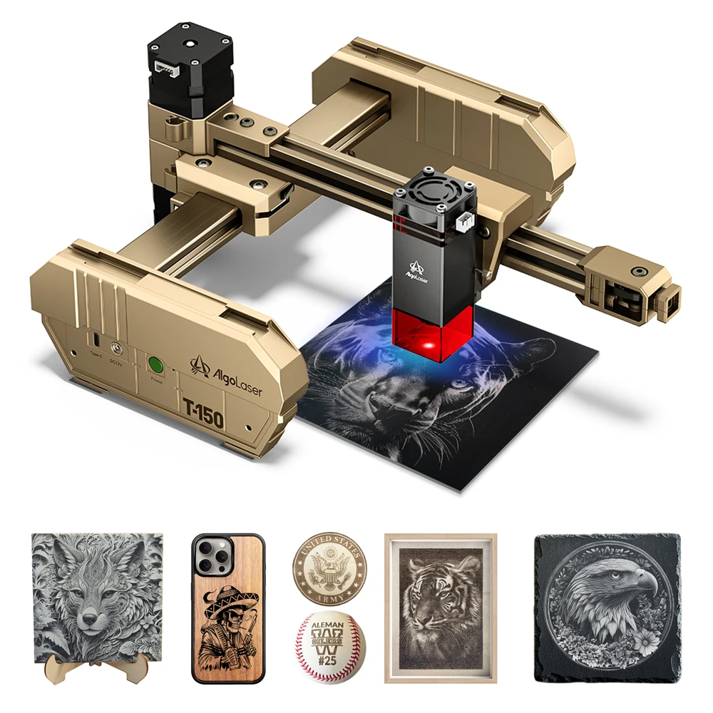AlgoLaser T150 10W High Power Desktop DIY Crafts Christmas & Halloween Decorations Engraving Machine for Crafts Engraving Tools
